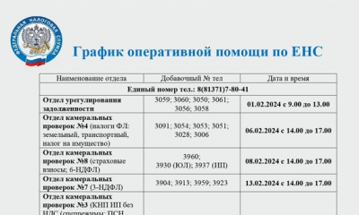 График оперативной помощи по вопросам единого налогового счета